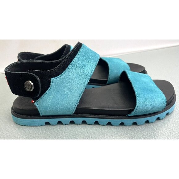 Hunter Original Leather Sandals Suede Sport Sky Blue Size 9 - Picture 11 of 12